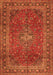 Serging Thickness of Machine Washable Medallion Orange Traditional Area Rugs, wshtr2228org