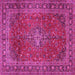 Square Medallion Pink Traditional Rug, tr2228pnk