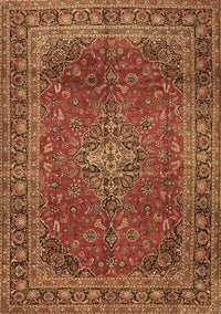 Medallion Brown Traditional Rug, tr2228brn