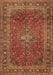 Medallion Brown Traditional Rug, tr2228brn