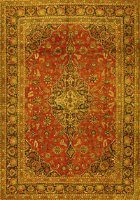 Medallion Yellow Traditional Rug, tr2228yw