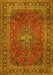 Medallion Yellow Traditional Rug, tr2228yw