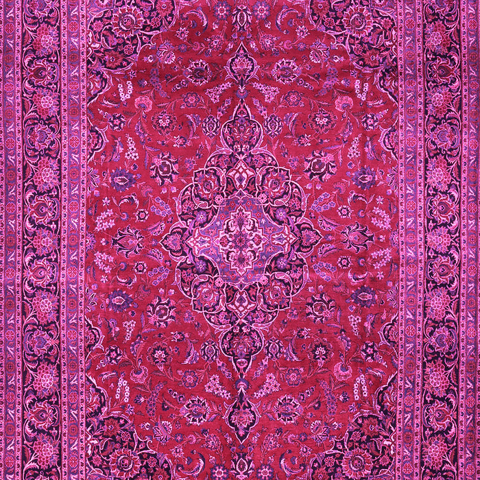 Machine Washable Medallion Pink Traditional Rug, wshtr2228pnk