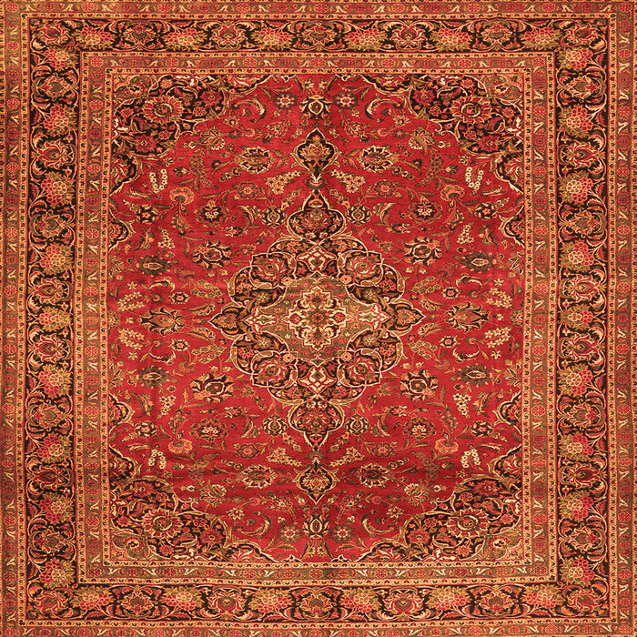 Serging Thickness of Medallion Orange Traditional Rug, tr2228org
