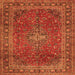 Serging Thickness of Medallion Orange Traditional Rug, tr2228org