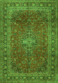 Medallion Green Traditional Rug, tr2228grn