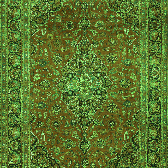 Medallion Green Traditional Rug, tr2228grn