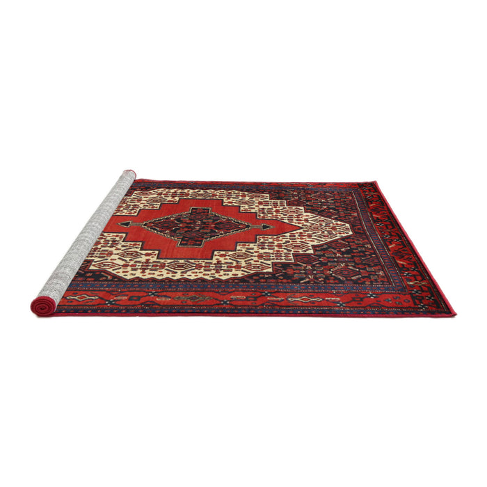 Sideview of Machine Washable Traditional Brown Rug, wshtr2229