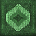 Square Persian Emerald Green Traditional Rug, tr2229emgrn