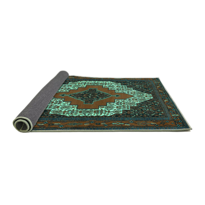 Sideview of Persian Turquoise Traditional Rug, tr2229turq