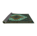 Sideview of Persian Turquoise Traditional Rug, tr2229turq