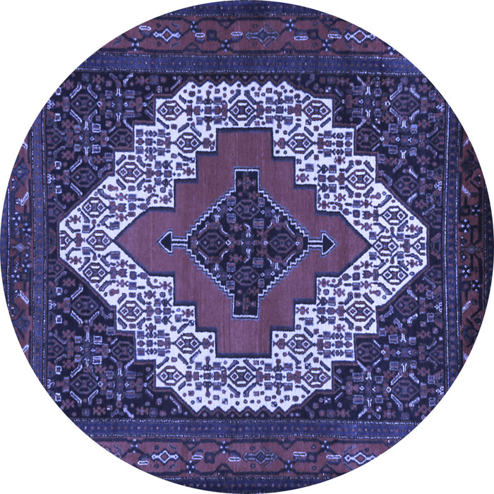 Round Persian Blue Traditional Rug, tr2229blu