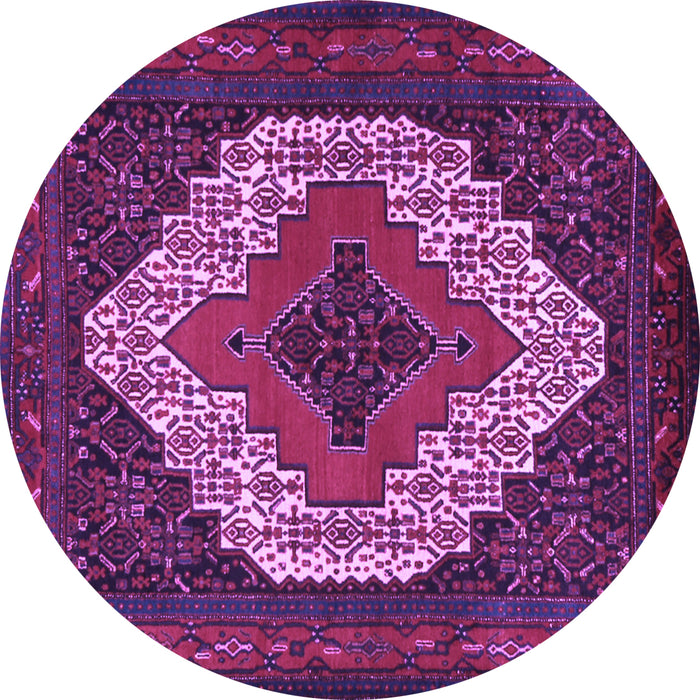 Round Persian Purple Traditional Rug, tr2229pur
