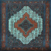 Square Machine Washable Persian Light Blue Traditional Rug, wshtr2229lblu