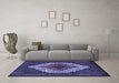 Machine Washable Persian Blue Traditional Rug in a Living Room, wshtr2229blu