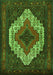 Serging Thickness of Machine Washable Persian Green Traditional Area Rugs, wshtr2229grn