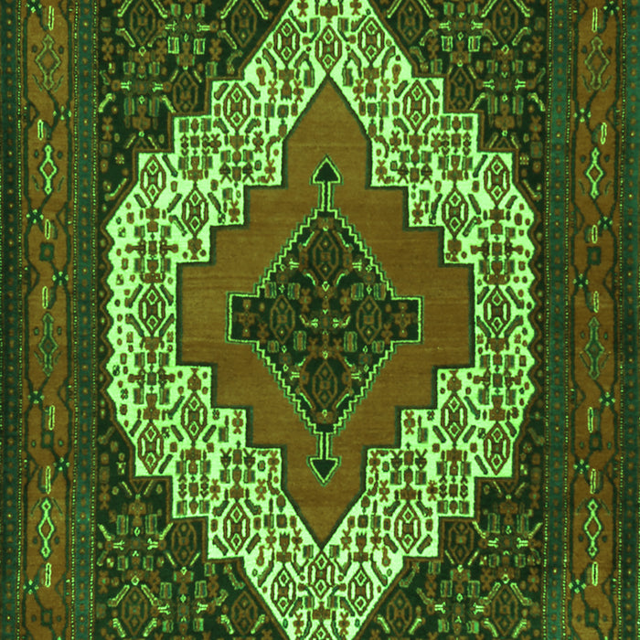 Serging Thickness of Machine Washable Persian Green Traditional Area Rugs, wshtr2229grn