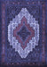 Machine Washable Persian Blue Traditional Rug, wshtr2229blu