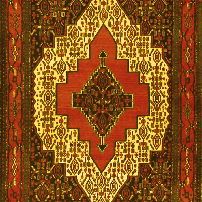 Machine Washable Persian Yellow Traditional Rug, wshtr2229yw