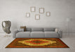 Machine Washable Persian Yellow Traditional Rug in a Living Room, wshtr2229yw