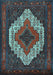 Machine Washable Persian Light Blue Traditional Rug, wshtr2229lblu