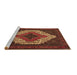 Sideview of Machine Washable Persian Brown Traditional Rug, wshtr2229brn