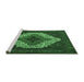 Sideview of Machine Washable Persian Emerald Green Traditional Area Rugs, wshtr2229emgrn