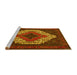 Sideview of Machine Washable Persian Yellow Traditional Rug, wshtr2229yw