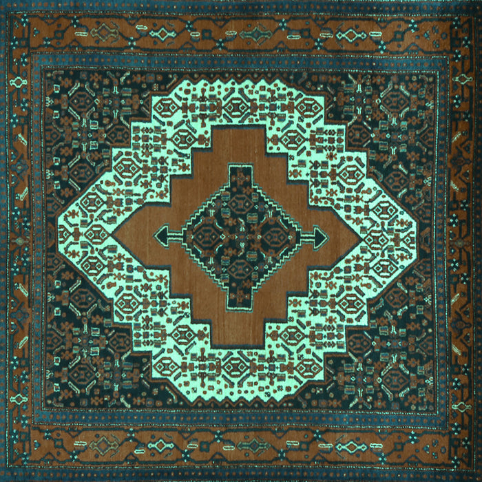 Square Persian Turquoise Traditional Rug, tr2229turq