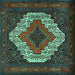 Square Persian Turquoise Traditional Rug, tr2229turq