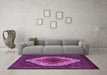 Machine Washable Persian Purple Traditional Area Rugs in a Living Room, wshtr2229pur