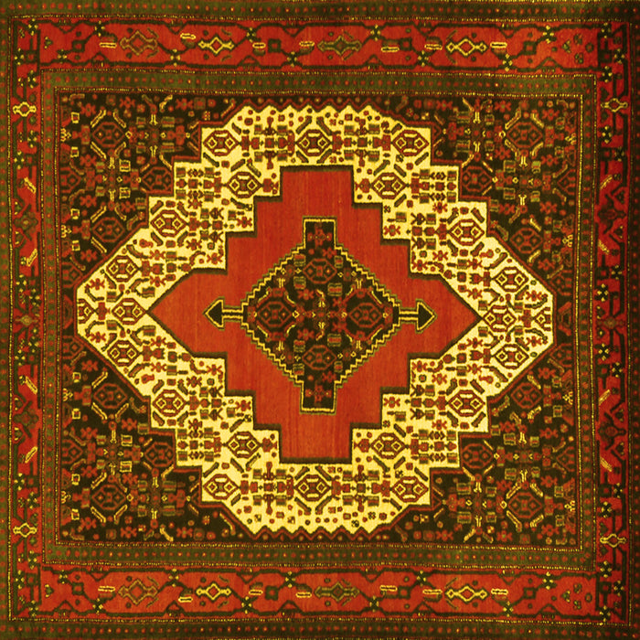 Square Persian Yellow Traditional Rug, tr2229yw