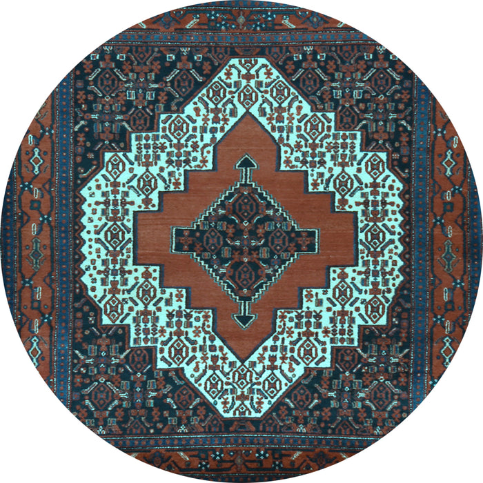 Round Persian Light Blue Traditional Rug, tr2229lblu