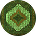 Square Persian Green Traditional Rug, tr2229grn