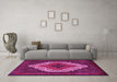 Machine Washable Persian Pink Traditional Rug in a Living Room, wshtr2229pnk