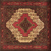 Square Machine Washable Persian Brown Traditional Rug, wshtr2229brn