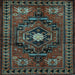 Square Persian Light Blue Traditional Rug, tr222lblu