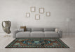 Machine Washable Persian Light Blue Traditional Rug in a Living Room, wshtr222lblu