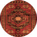 Square Persian Orange Traditional Rug, tr222org