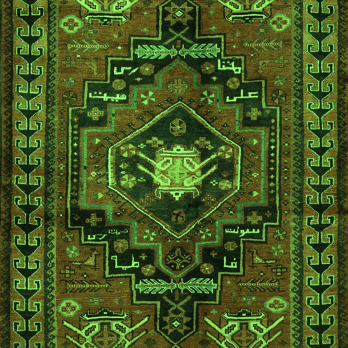 Serging Thickness of Machine Washable Persian Green Traditional Area Rugs, wshtr222grn