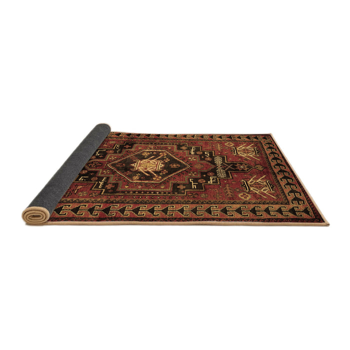 Sideview of Persian Brown Traditional Rug, tr222brn