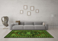 Machine Washable Persian Green Traditional Rug, wshtr222grn