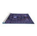 Sideview of Machine Washable Persian Blue Traditional Rug, wshtr222blu