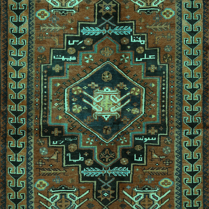 Machine Washable Persian Turquoise Traditional Area Rugs, wshtr222turq