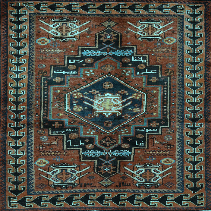 Square Machine Washable Persian Light Blue Traditional Rug, wshtr222lblu