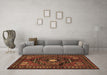 Machine Washable Persian Brown Traditional Rug in a Living Room,, wshtr222brn