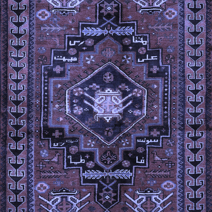 Machine Washable Persian Blue Traditional Rug, wshtr222blu