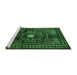 Sideview of Machine Washable Persian Emerald Green Traditional Area Rugs, wshtr222emgrn