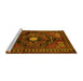 Sideview of Machine Washable Persian Yellow Traditional Rug, wshtr222yw