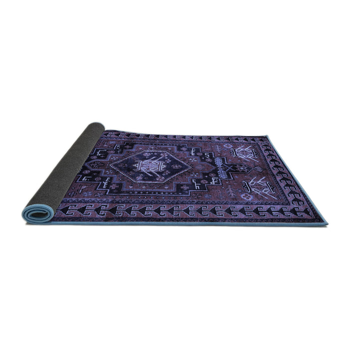 Sideview of Persian Blue Traditional Rug, tr222blu